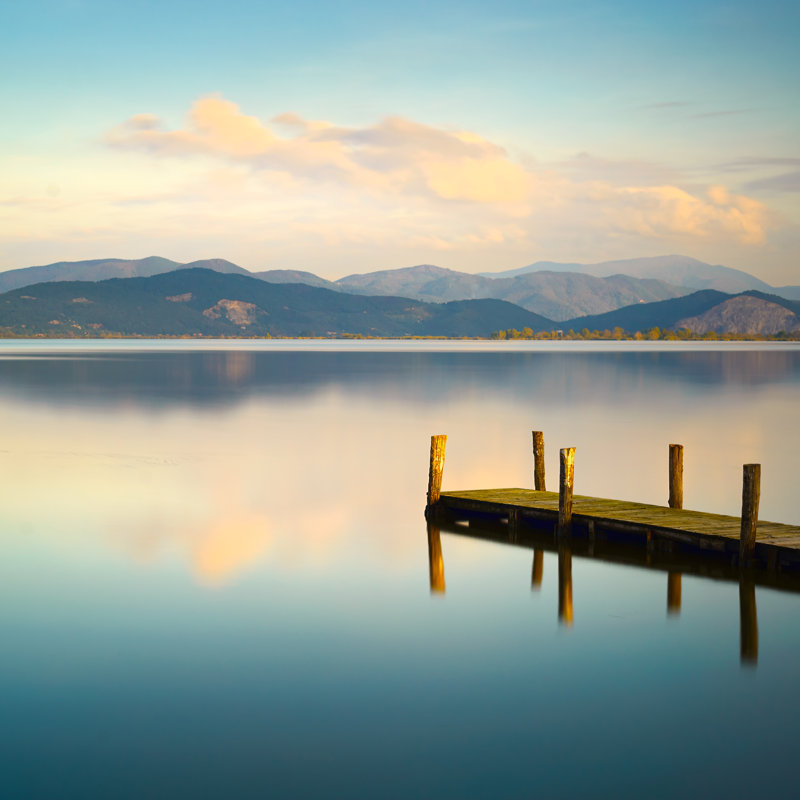 «Blue Lake Sunset» par Stevanzz - photographie sur toile tendue, L 30 po x H 30 po