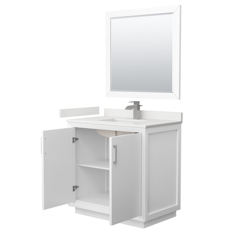 Strada 36'' W Single Vanity, WDX13353, White, Matte Black