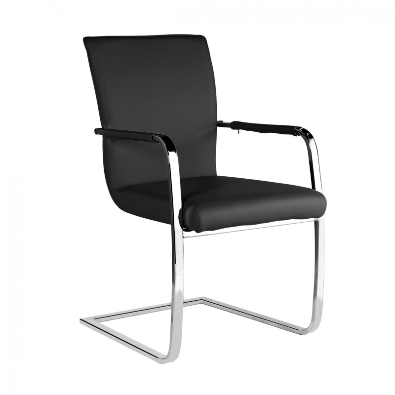 Octavia Upholstered Metal Armchair, Black