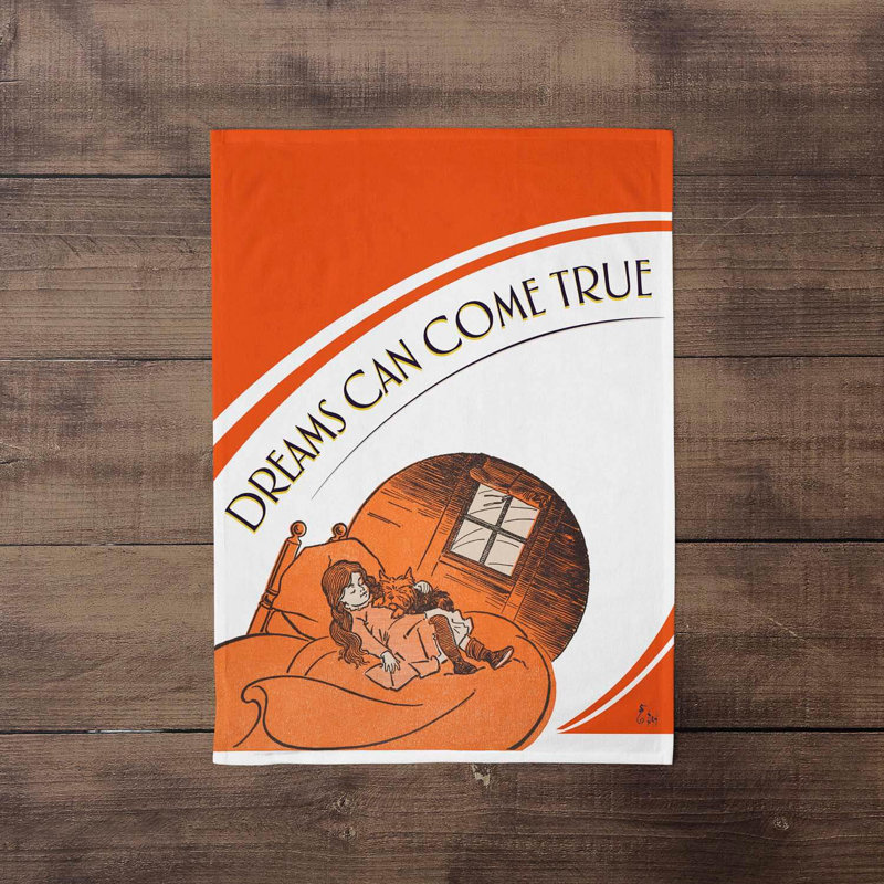 Dorothy Dreams Come True White - the Wizard of Oz Tea Towel