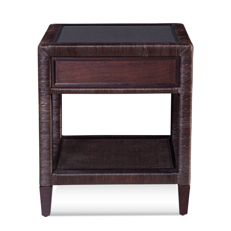 Sabal Bay 1 - Drawer Wicker Nightstand, Java, Satin Brass
