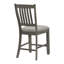 Ensemble de chaises de salle à manger à hauteur de comptoir gris antique 2 pièces - Tissu de salle à manger rembourré en bois de style classique