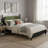 Queen Bed Frame, Solid Wood Platform With Slats, Upholstered Headboard-424866981