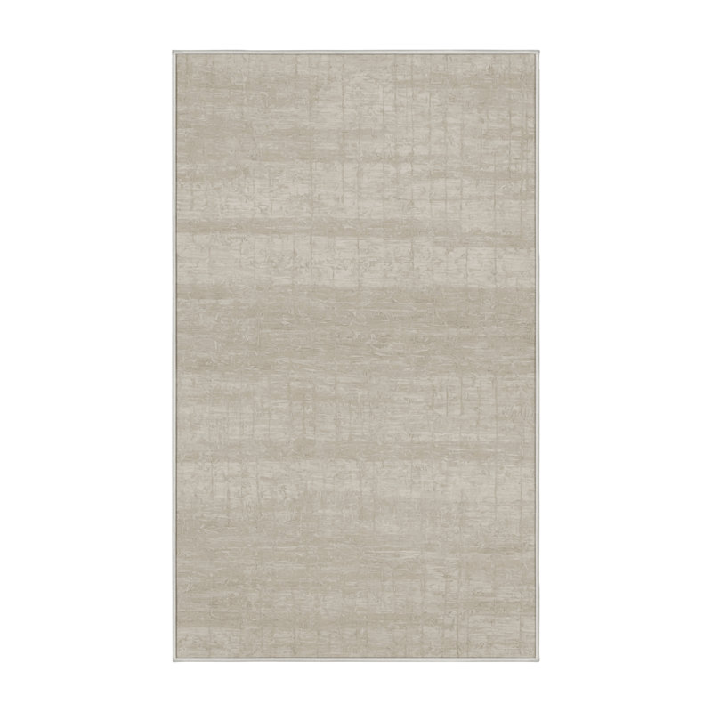 Tapis beige soyeux et moelleux, Rectangle 7 pi x 10 pi