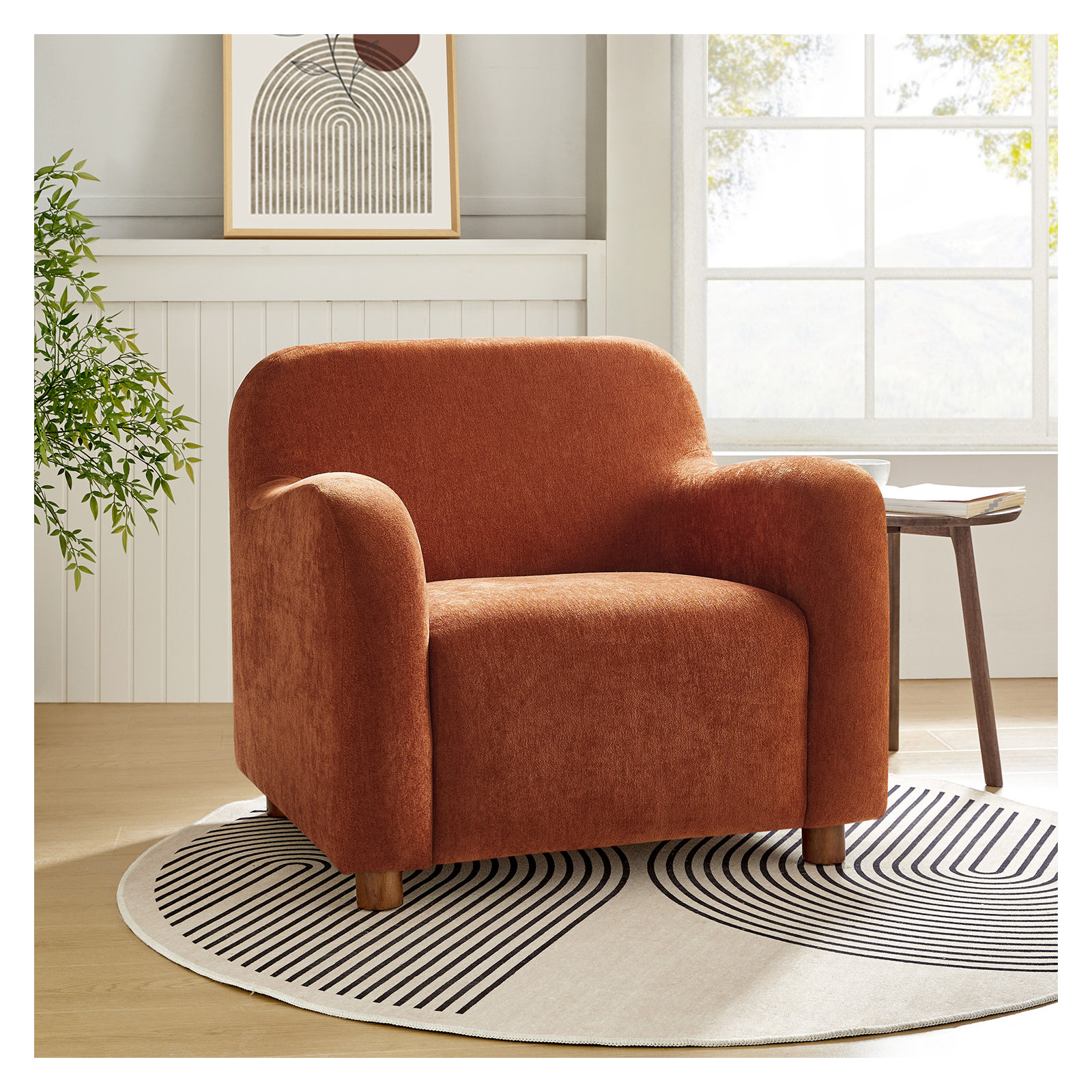 Berken Boucle Armchair, Rooibos