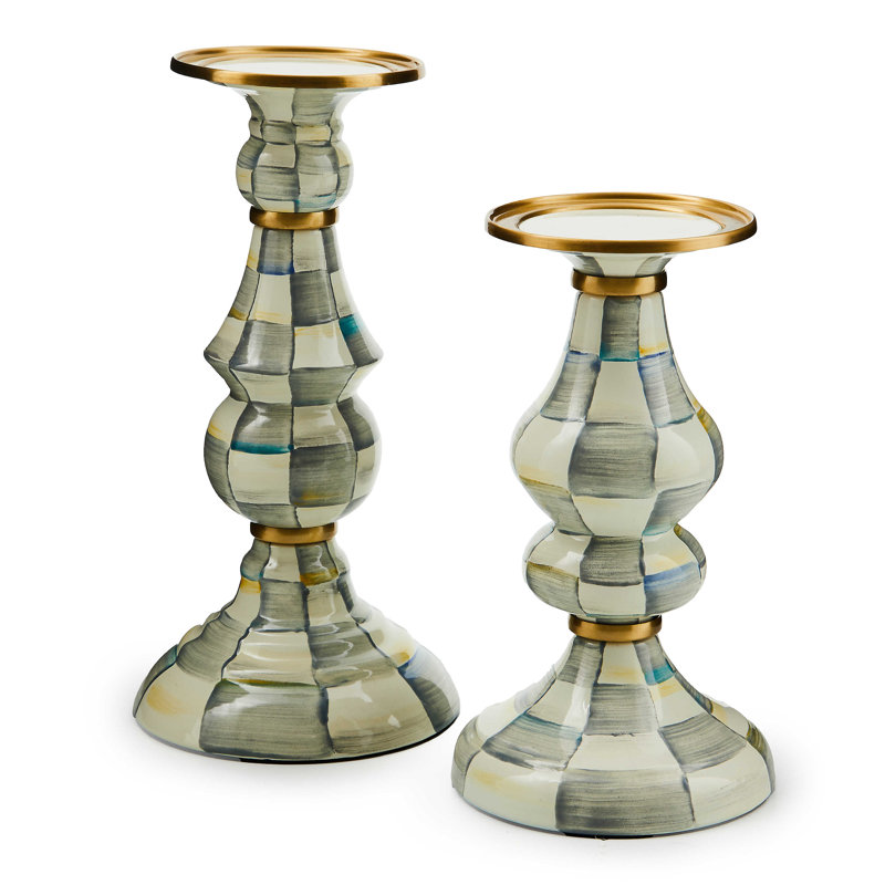 Sterling Check® Large Pillar Candlestick