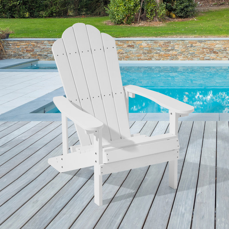 Chaise Adirondack en plastique Inniss, Blanc