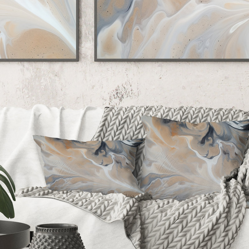 Coussin décoratif abstrait en marbre avec copie de l'espace VII - Fractals