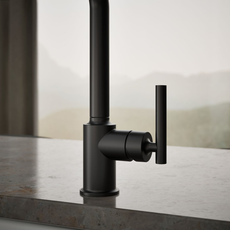Purist Single-Hole Kitchen Sink Faucet with 8" Spout, Matte Black