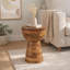 Table de bout en bois Odera, table d'appoint ronde avec base effilée, table d'appoint brune, pour la maison, le bureau, la chambre à coucher ou le salon, 24 po