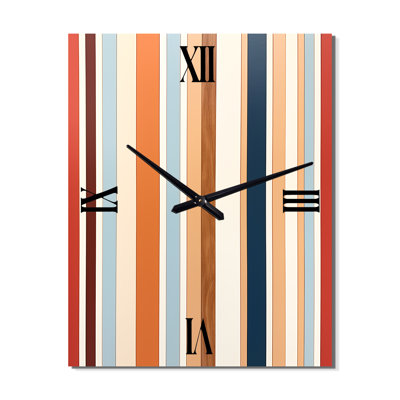 Vertical Elegance Minimal Retrovisions I - Horloge murale abstraite Mid-Century