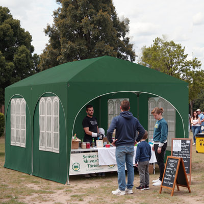 Pop-Up Gazebo, Gazebo With Sides 3M X 6M, Folding Event Shelter For Outdoor, Garden, Camping, Height Adjustable, Waterproof, Uv-Protection, With Carry Bag