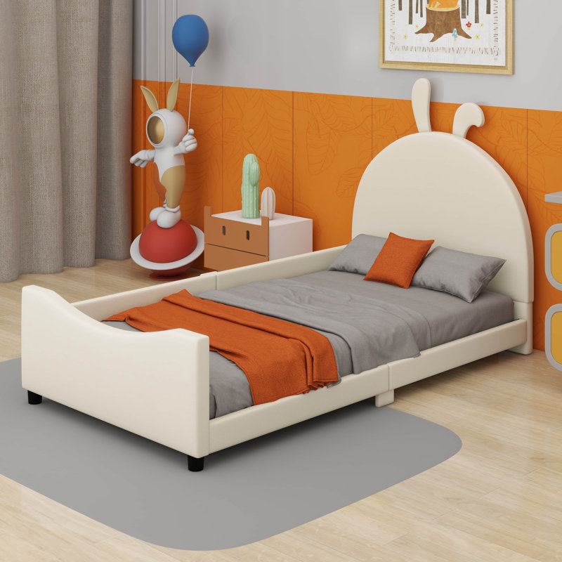 Lit plateforme tapissier Alafia, Beige