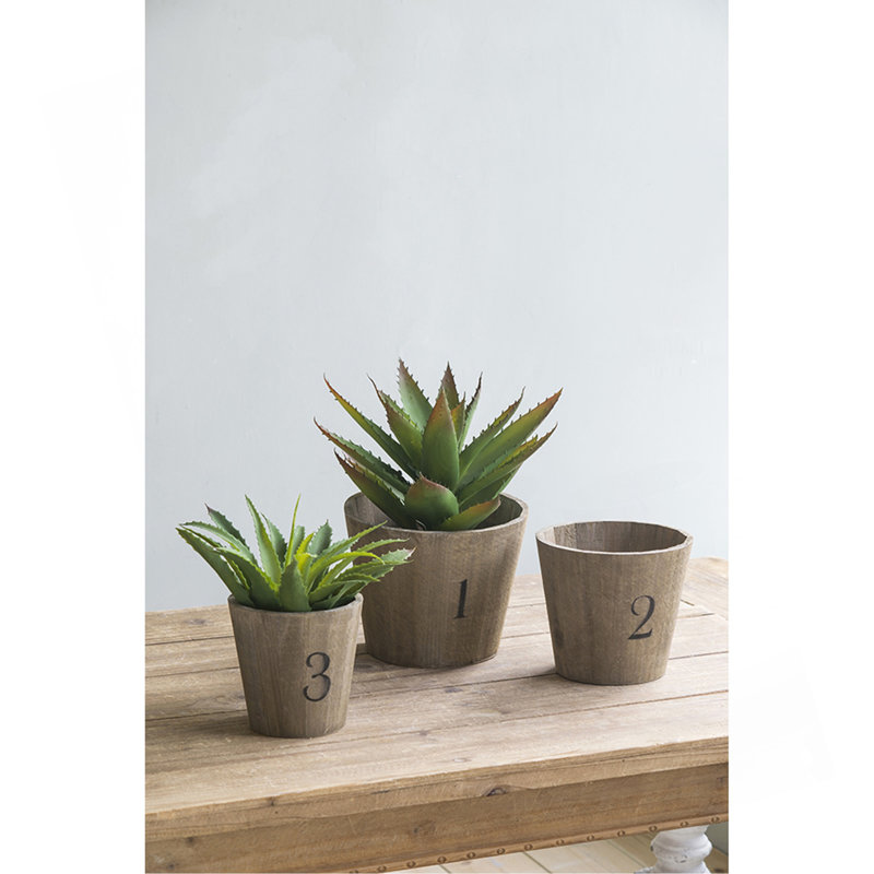 Ensemble de 3 pots à fleurs Thornton / L: 8,3 x 8,3 x 6,5 po / M: 6,8 x 6,8 x 6,1 po / S: 5,3 x 5,3 x 5,1 po