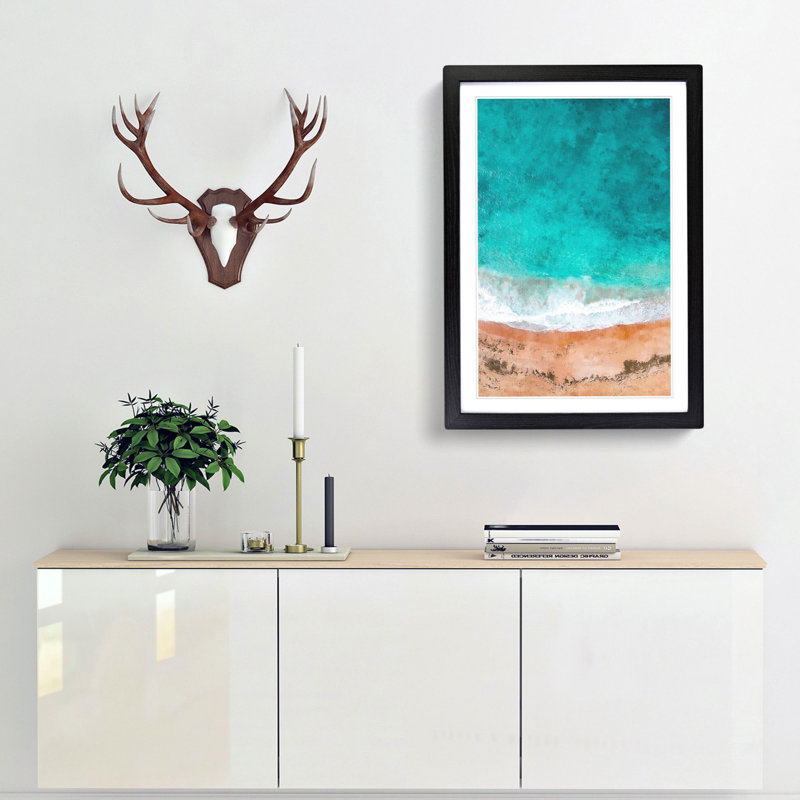 Sydney Australia Beach - Framed Print, 33cm H x 24cm W x 2cm D, Black Framed