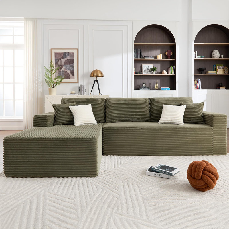 Canapé-lit modulaire Boneless Corduroy, Green