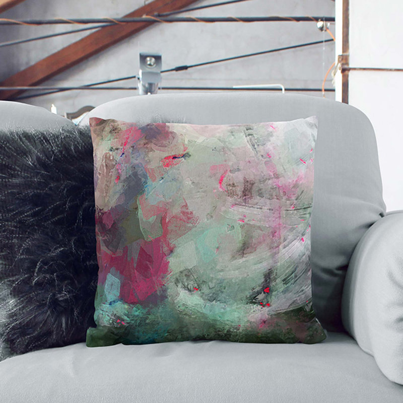 Colour In Motion Abstract Square Throw Cushion, 40 x 40 cm, Black