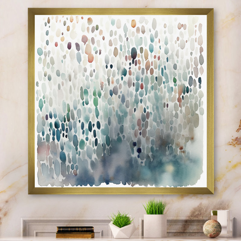Dampier " Blue And White Exploring Abstracted Patterns I ", 16" H x 16" W x 1" D, Gold Picture Framed