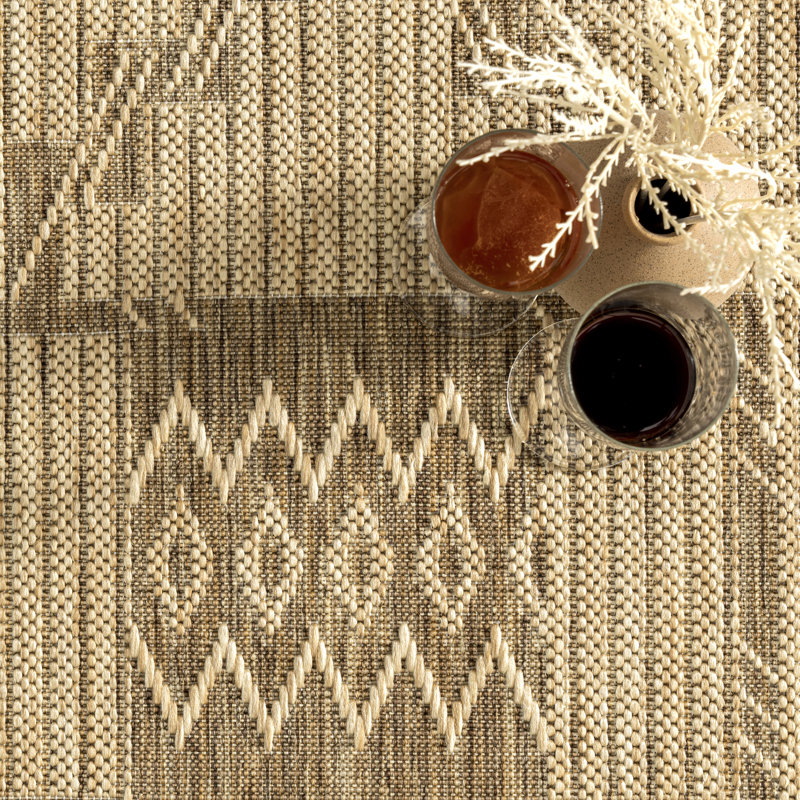 Tapis intérieur / extérieur beige_GBCB49A, Rectangle 4 pi x 6 pi