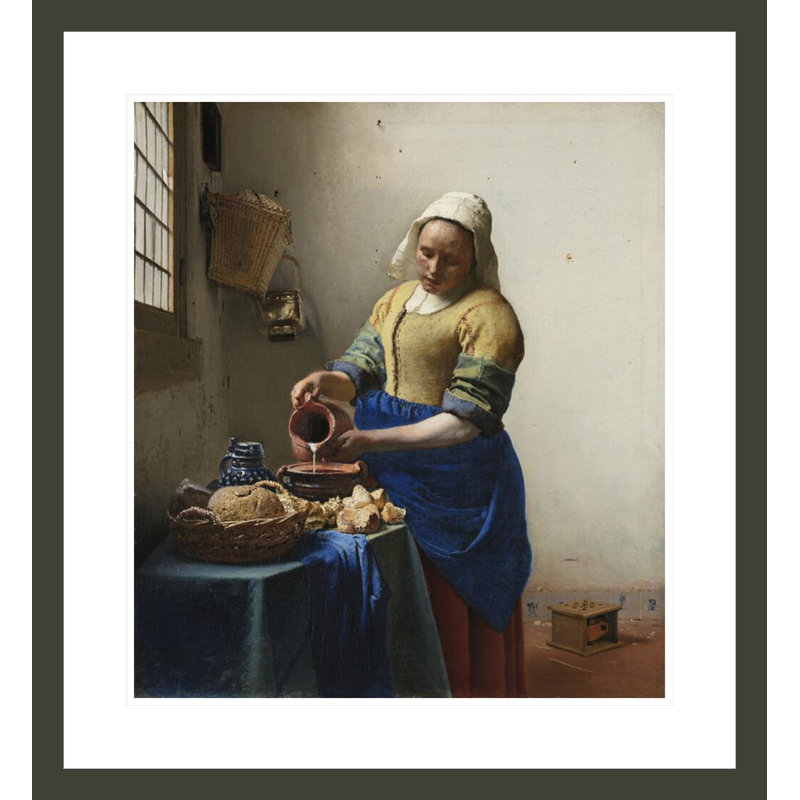 «The Milkmaid» par Johannes Vermeer, impression giclée sur cadre, 25.6" H x 23.5" W