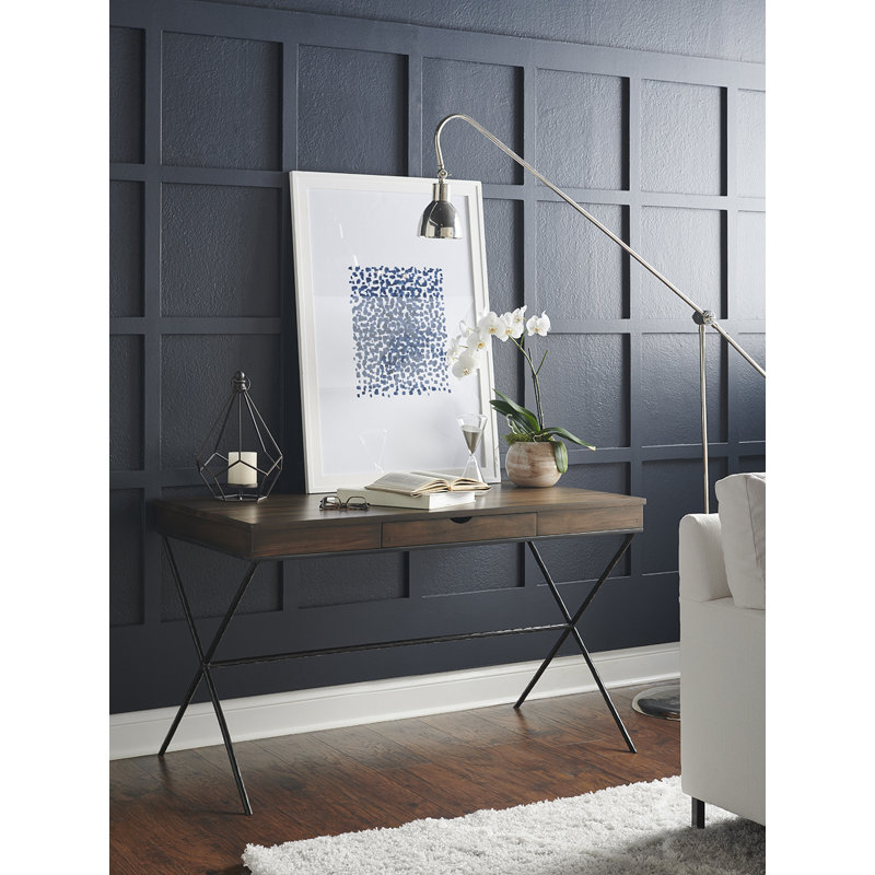 Abbott Solid Wood Writing Desk, Glazed Hudson, Alpine