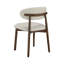 Ensemble de 2 chaises de salle à manger en bois massif beige avec revêtement en tissu doux intégré pour un siège et un dossier confortables. Doté d'un design de ferme minimaliste classique-836253953-836253952-836253954