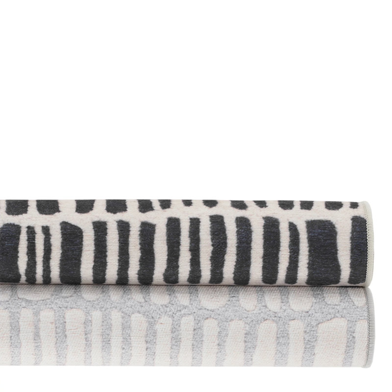 Roark Ivory Machine Washable Rug, Rectangle 8'6" x 11'6"