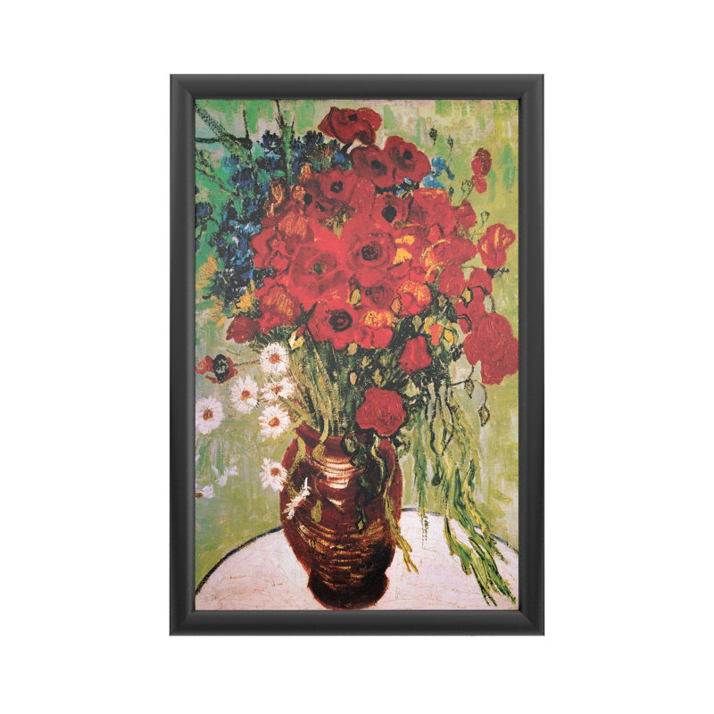 Reproduction d’art sur toile encadrée « dasies & Poppies » par Vincent Van Gogh