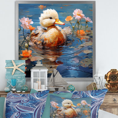 «Ducklings Morning Quack Lake I», art mural canard