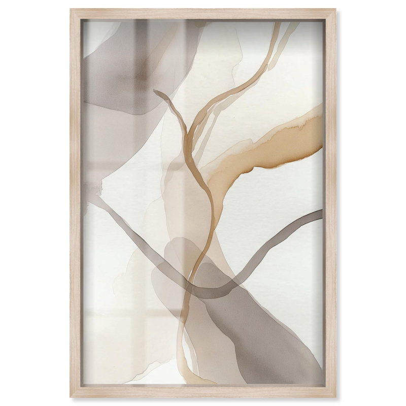 «Delicate Connection I Shadowbox Print Boho Gold» par Art Remedy, cadre blond, 21 x 31, H 31 po x l 21 po, Blonde Frame