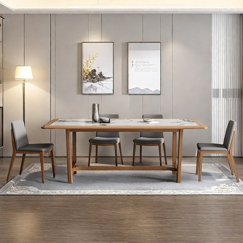 Ensemble de table de salle à manger rectangulaire de style nordique, H 29,5 po x L 70,9 po x l 35,4 po