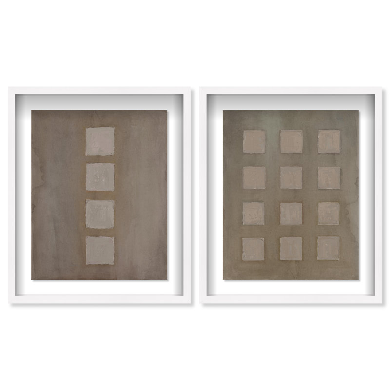 Order Set Shadowbox Abstract Print by Oliver Gal, Black Frame, 16 x 20, 17.5"H x 21.5"W, White Shadowbox