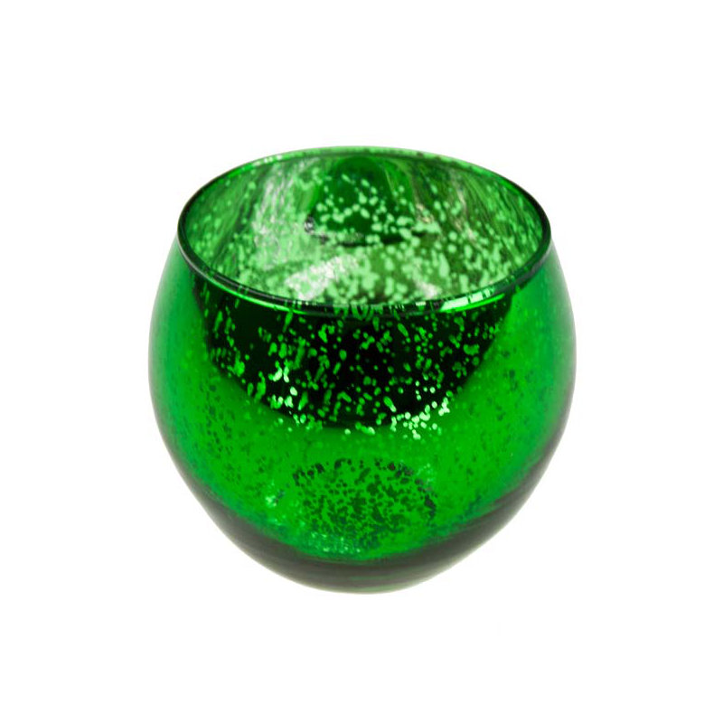 2 Piece Glass Tabletop Votive Holder Set, Green