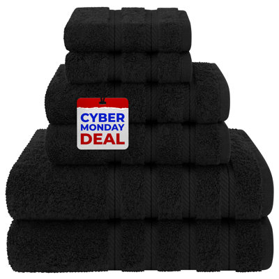 100% Cotton Premium Turkish Bath Towel Set, 6 Piece Super Soft and Absorbent Darcelle Collection