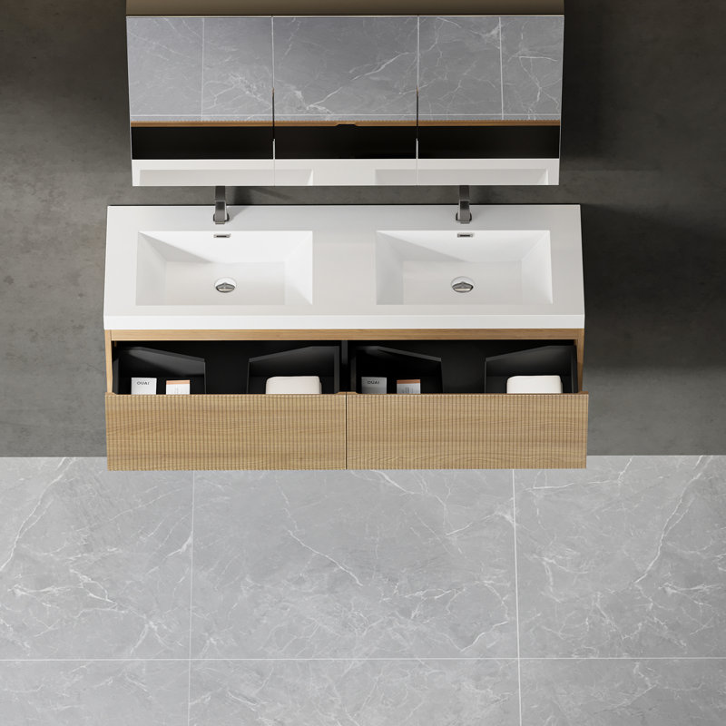 Meuble-lavabo flottant avec lavabo, 59"