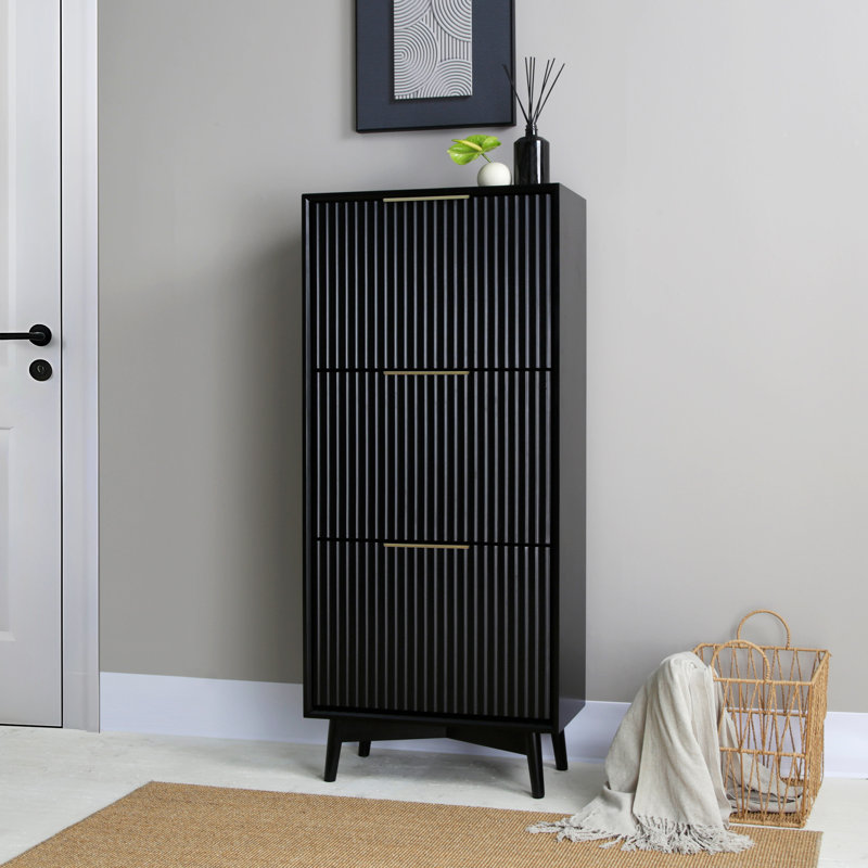 12 Pair Shoe Rack, Black