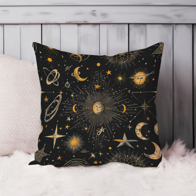 Astronomy and Space Moon & Stars Pattern III Bohemian Throw Pillow Cover