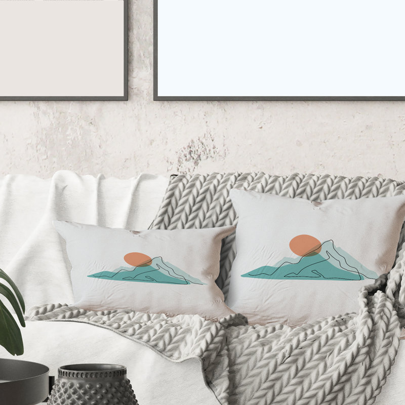 Moon over Mountains II Rectangular Pillow Cover & Insert