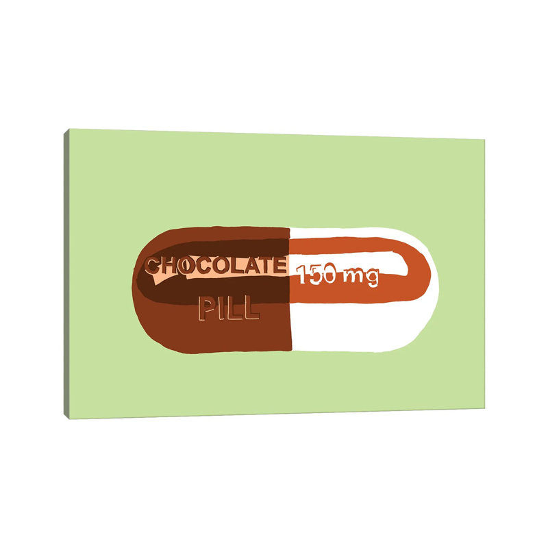 Chocolate Pill Mint - Wrapped Canvas Print, 20.32 cm H x 30.48 cm W