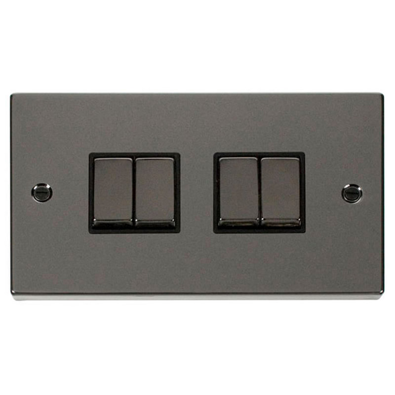 Black Nickel 10A 4 Gang 2 Way Ingot Light Switch