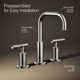 Purist® Widespread Faucet with Drain Assembly Low Lever Handles and Low Gooseneck Spout