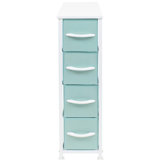 Sorbus 4 Drawers Narrow Dresser with Steel Frame, Wood Top & Fabric Bins