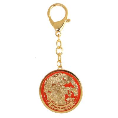 Feng Shui Import 2'' W Gold/Red Key Chain