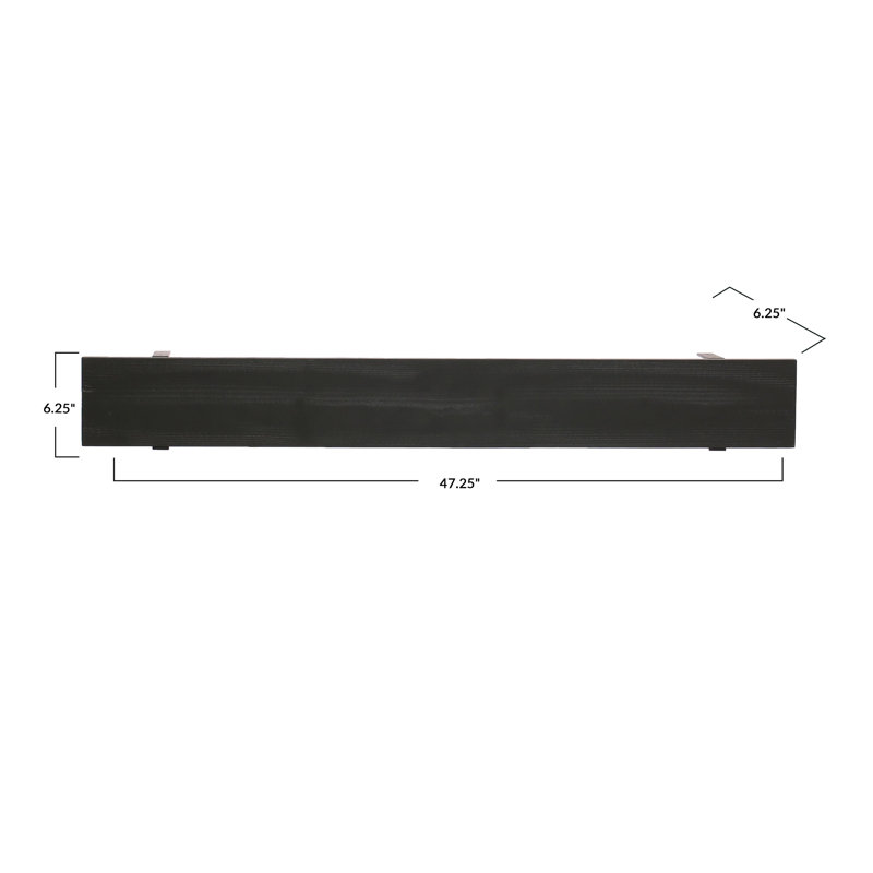 Tablette flottante en bois de sapin massif, H 6,13 po x l 47,25 po x P 6,13 po