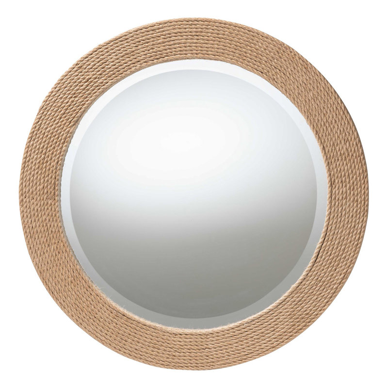 Miroir rond en corde tissée