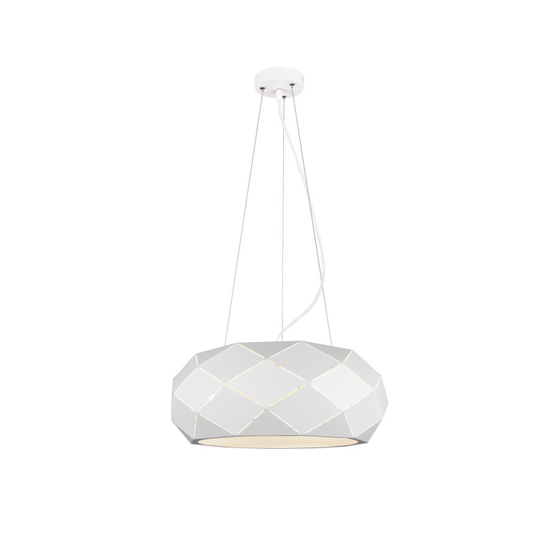 Neasa  3 - Light Drum Pendant, White
