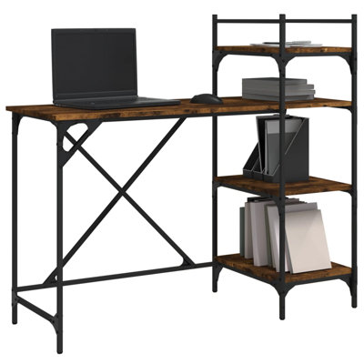 vidaXL Computer Desk with Shelves Writing Study Desk Furniture for Office