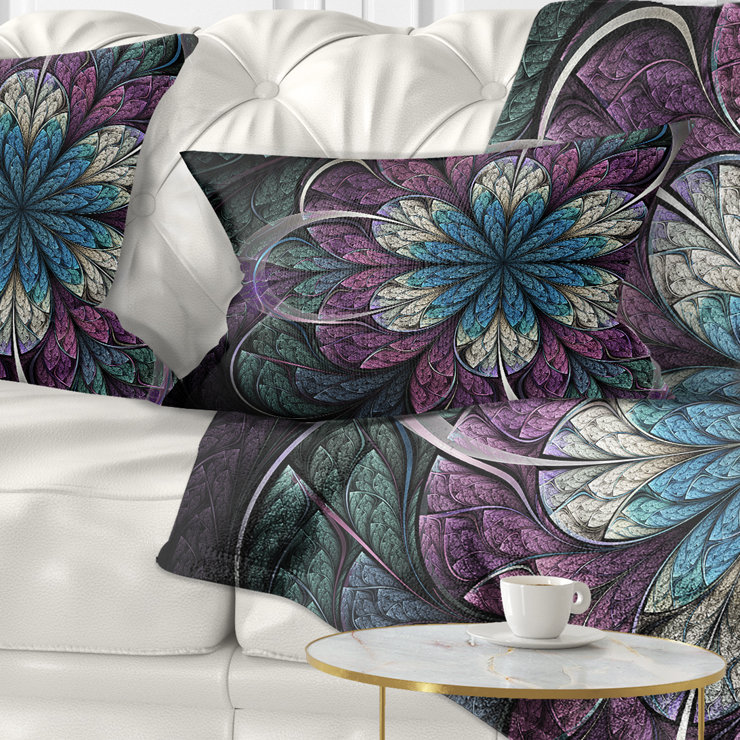 Coussin lombaire à fleur arrondie floral