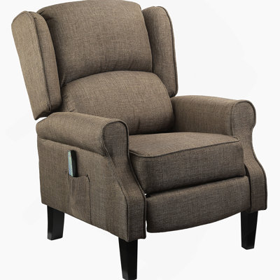 Massage Recliner Sofa With Heat Function, Remote Control, Brown