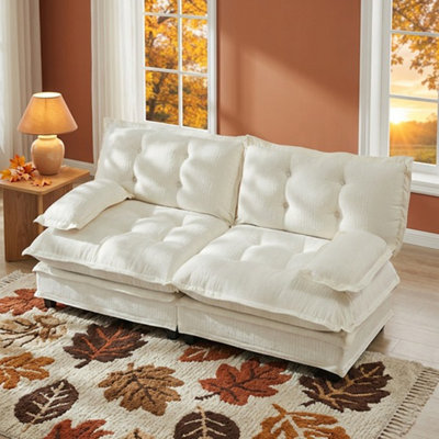 77 " Loveseat Cloud Sofa Couches for Living Room 2 Seater Removable Oversized Loveseat Sofa  Couch for Small Space, Apartment
